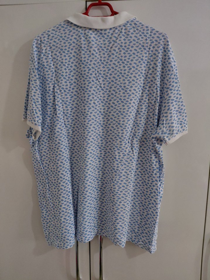 Erkek Mavi Desenli Kısa Kollu Polo Tişört - Görsel 2