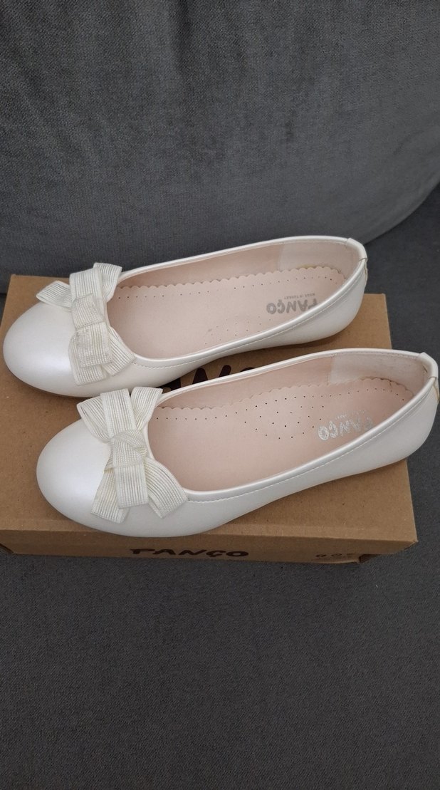 Kız Beyaz Fiyonklu Babet Ayakkabı - Görsel 2