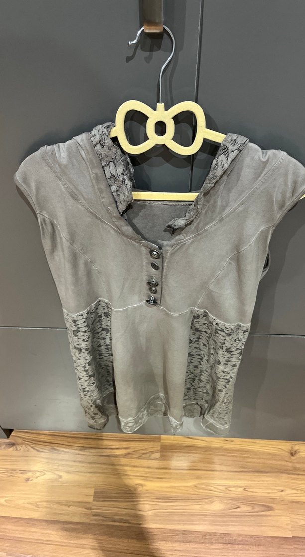 Gri Bohem Uzun Kolsuz Keten Elbise - Görsel 2