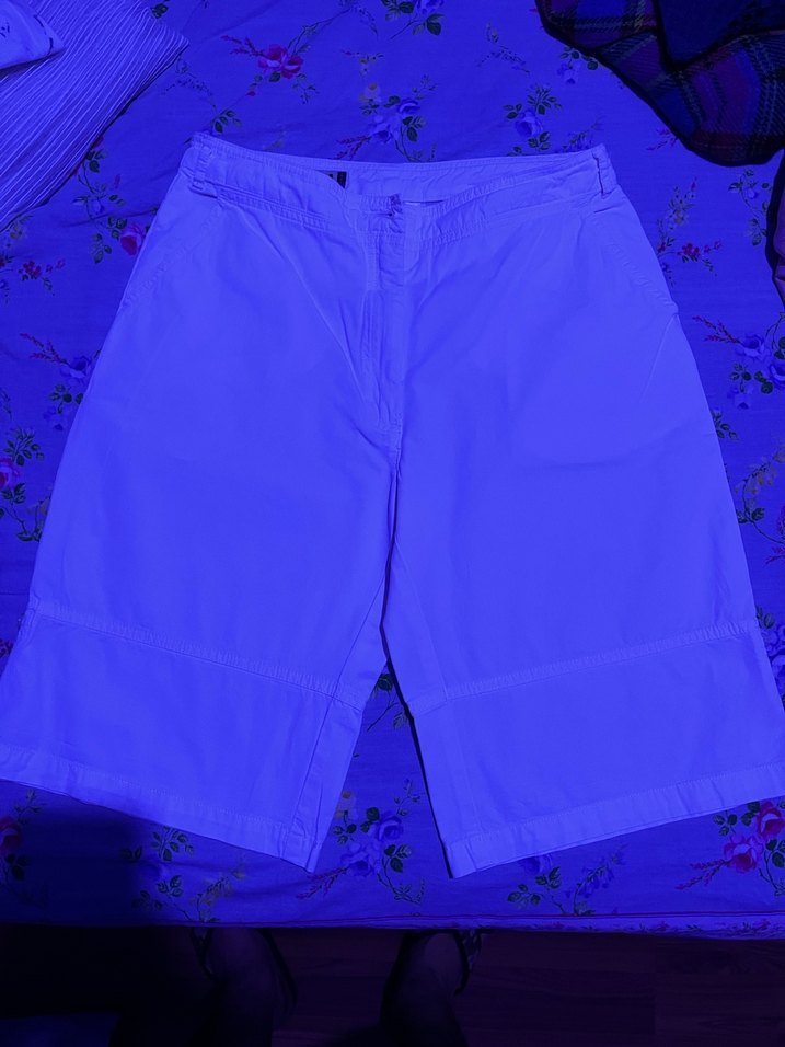 Beyaz Pamuklu Kadın Bermuda Şort - Görsel 3