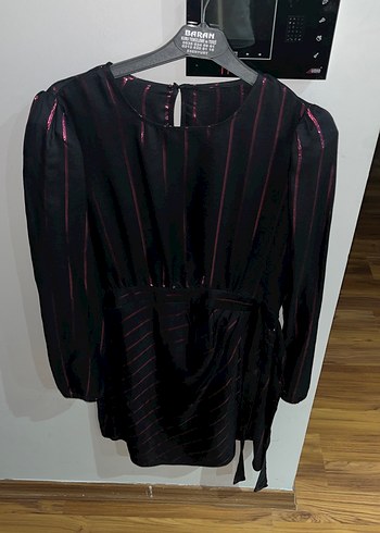 Uzun Kollu Siyah Midi Elbise - Görsel 2