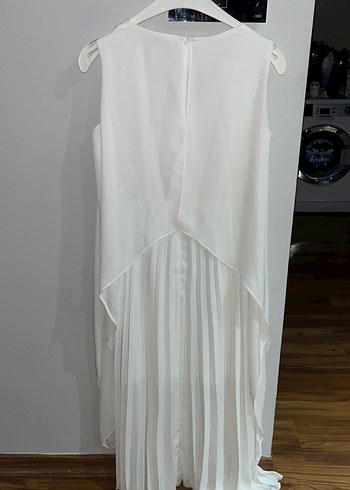 Kendinden kemerli piliseli elbise - Görsel 4