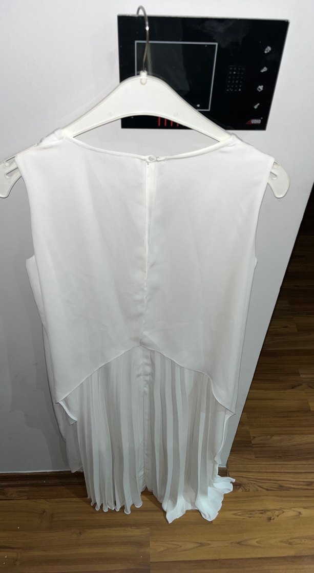 Kendinden kemerli piliseli elbise - Görsel 5