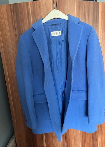 Mavi Düğmeli Midi Kadın Ceket - Görsel 4