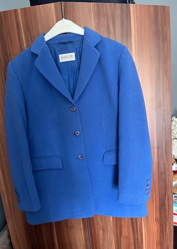 Mavi Düğmeli Midi Kadın Ceket - Görsel 5