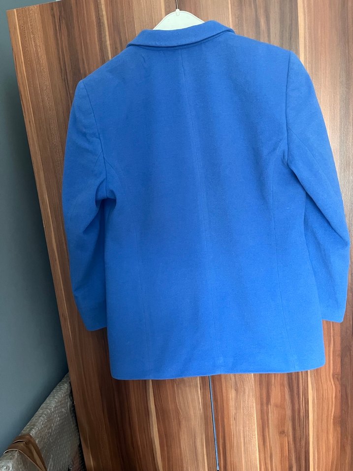 Mavi Düğmeli Midi Kadın Ceket - Görsel 3