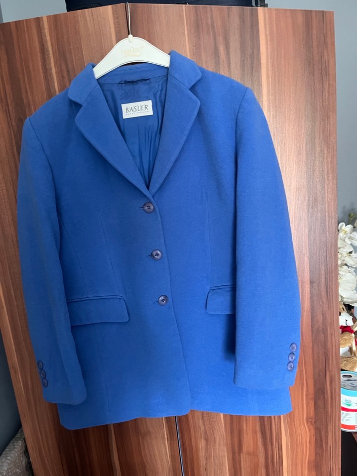 Mavi Düğmeli Midi Kadın Ceket - Görsel 5