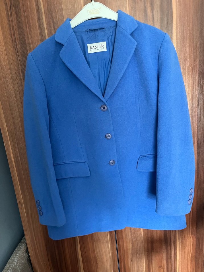 Mavi Düğmeli Midi Kadın Ceket - Görsel 2