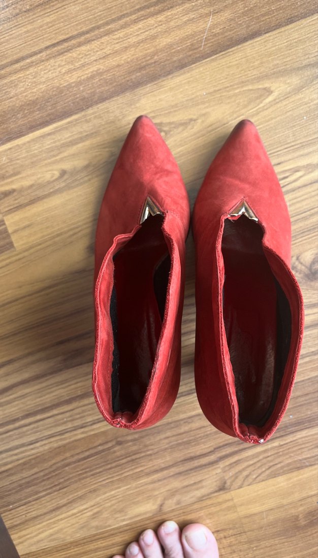 Kırmızı Süet Stiletto Kadın Ayakkabı - Görsel 2