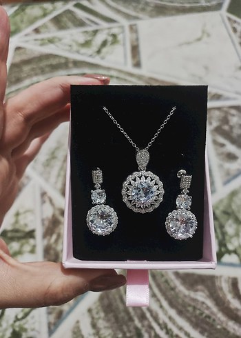 Gümüş Mozanit Taşlı Set - Görsel 3