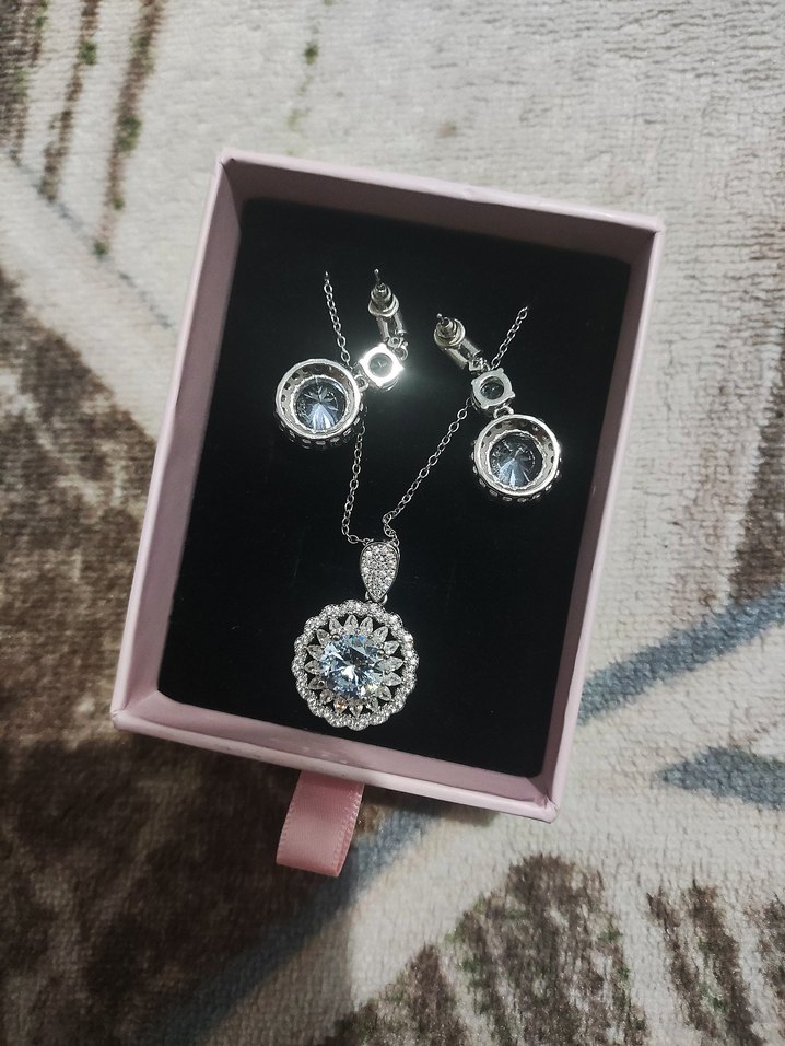 Gümüş Mozanit Taşlı Set - Görsel 5