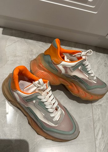 Bağcıklı Renkli Pastel Spor Ayakkabı - Görsel 2