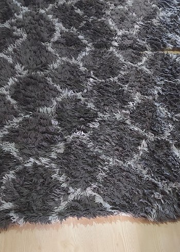 Gri Bohem Desenli Shaggy Halı - Görsel 3