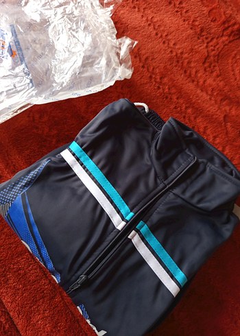 Erkek Mavi Fermuarlı Sweatshirt - Görsel 16