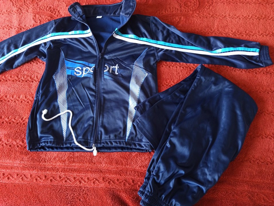 Erkek Mavi Fermuarlı Sweatshirt - Görsel 4