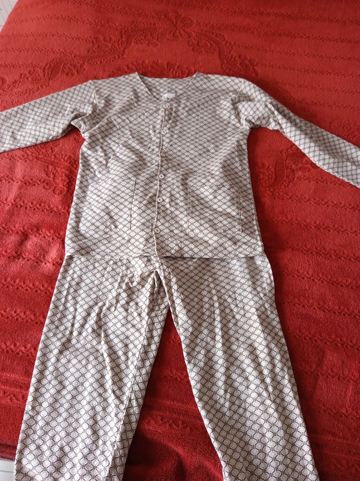 Gri Baskılı Lohusa ve Emzirme Pijama Takımı - Görsel 5