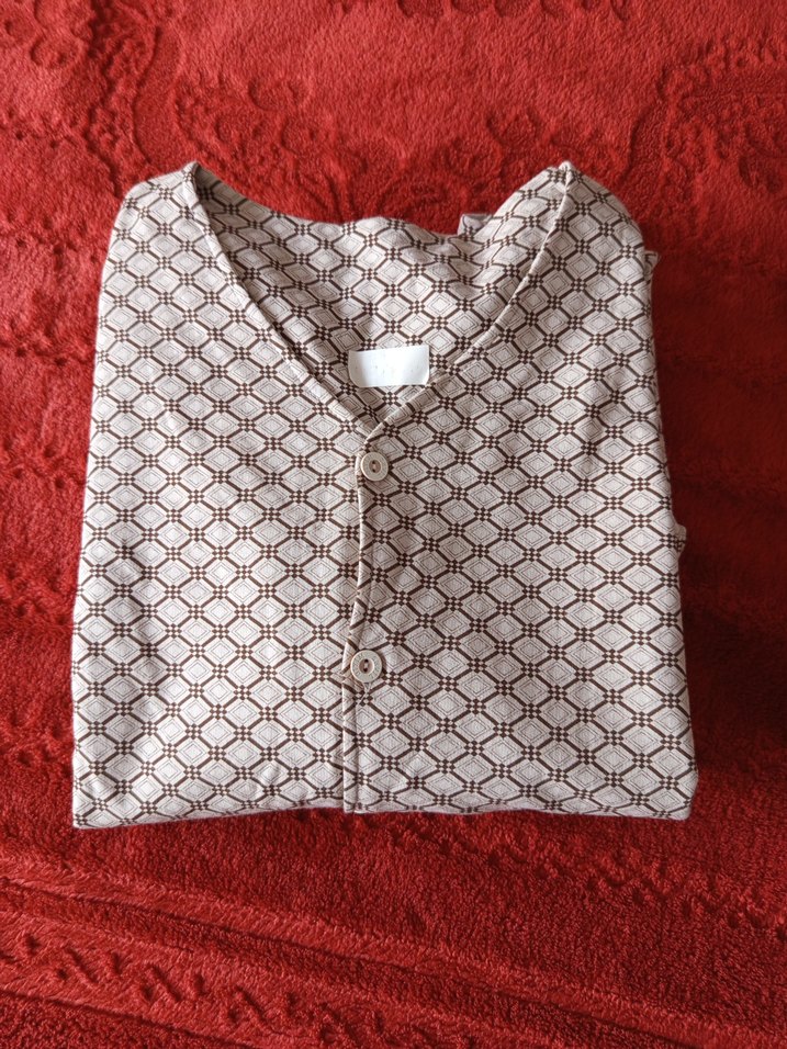 Gri Baskılı Lohusa ve Emzirme Pijama Takımı - Görsel 4