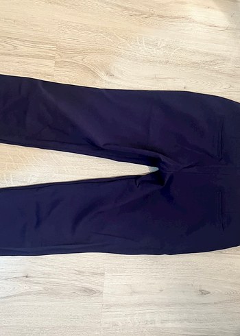 Lacivert Kadın Kumaş Pantolon Midi Boy - Görsel 4