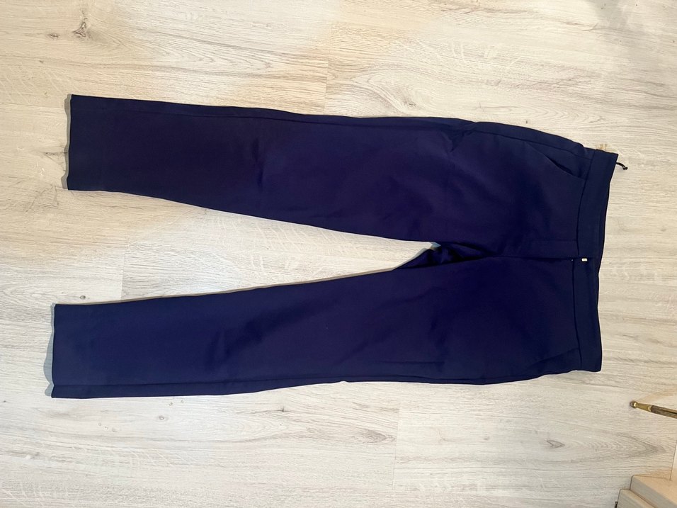 Lacivert Kadın Kumaş Pantolon Midi Boy - Görsel 2