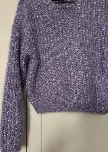 Mor Triko Kadın Salaş Kazak - Görsel 3