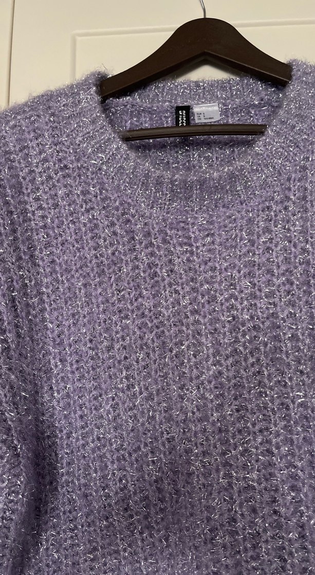 Mor Triko Kadın Salaş Kazak - Görsel 2