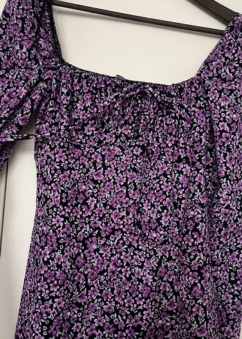 Uzun Mor Kadın Elbise - Görsel 3