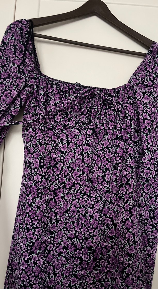 Uzun Mor Kadın Elbise - Görsel 3