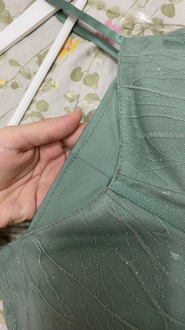 Şeffaf Detaylı Mini Vintage Abiye Elbise - Görsel 5