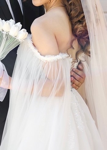 Modern Klasik Straplez Beyaz Prenses Gelinlik - Görsel 4