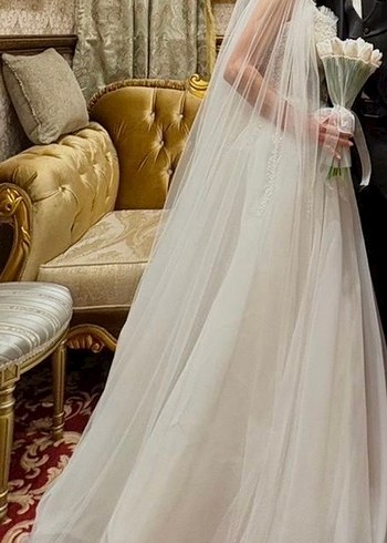 Modern Klasik Straplez Beyaz Prenses Gelinlik - Görsel 5