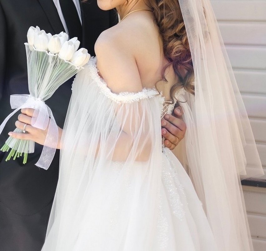 Modern Klasik Straplez Beyaz Prenses Gelinlik - Görsel 4