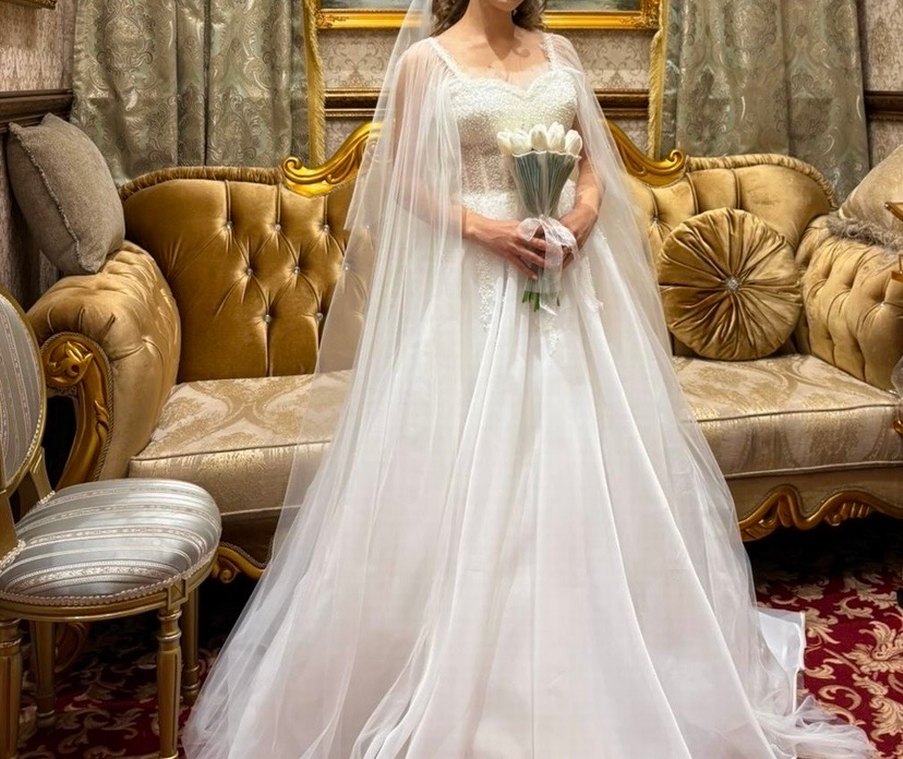 Modern Klasik Straplez Beyaz Prenses Gelinlik - Görsel 2