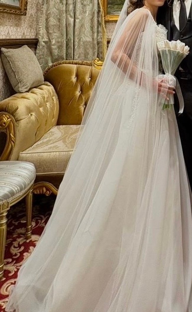 Modern Klasik Straplez Beyaz Prenses Gelinlik - Görsel 5