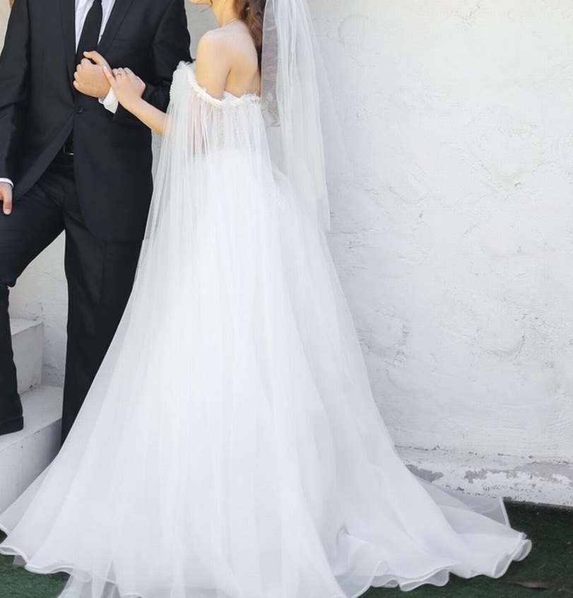 Modern Klasik Straplez Beyaz Prenses Gelinlik - Görsel 3