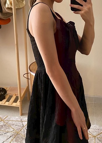 Kahverengi Siyah Gotik Midi Elbise - Görsel 3