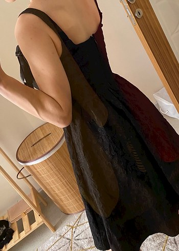 Kahverengi Siyah Gotik Midi Elbise - Görsel 2