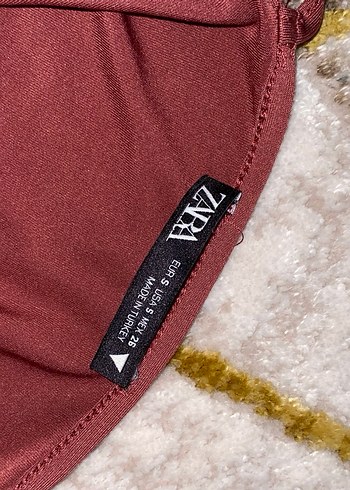 Zara Bordo Dantel Detaylı Midi Kadın İç Çamaşırı - Görsel 4