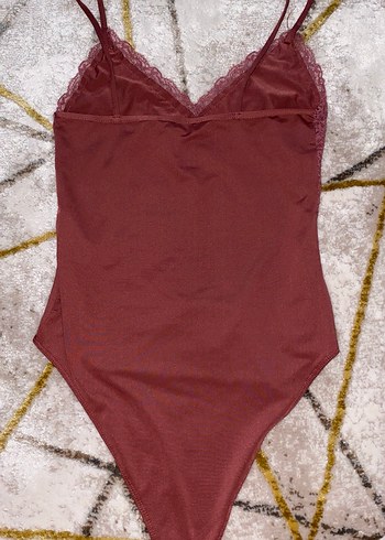 Zara Bordo Dantel Detaylı Midi Kadın İç Çamaşırı - Görsel 3