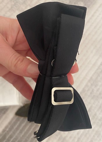 Modern Siyah Papyon ve Beyaz Mendil Seti - Görsel 2