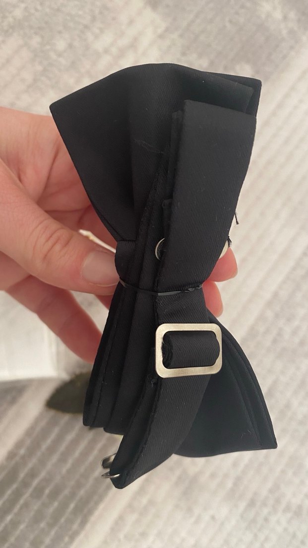 Modern Siyah Papyon ve Beyaz Mendil Seti - Görsel 2