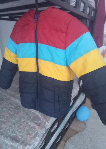 Kapüşonlu Çok Renkli Erkek Çocuk Mont - Görsel 4