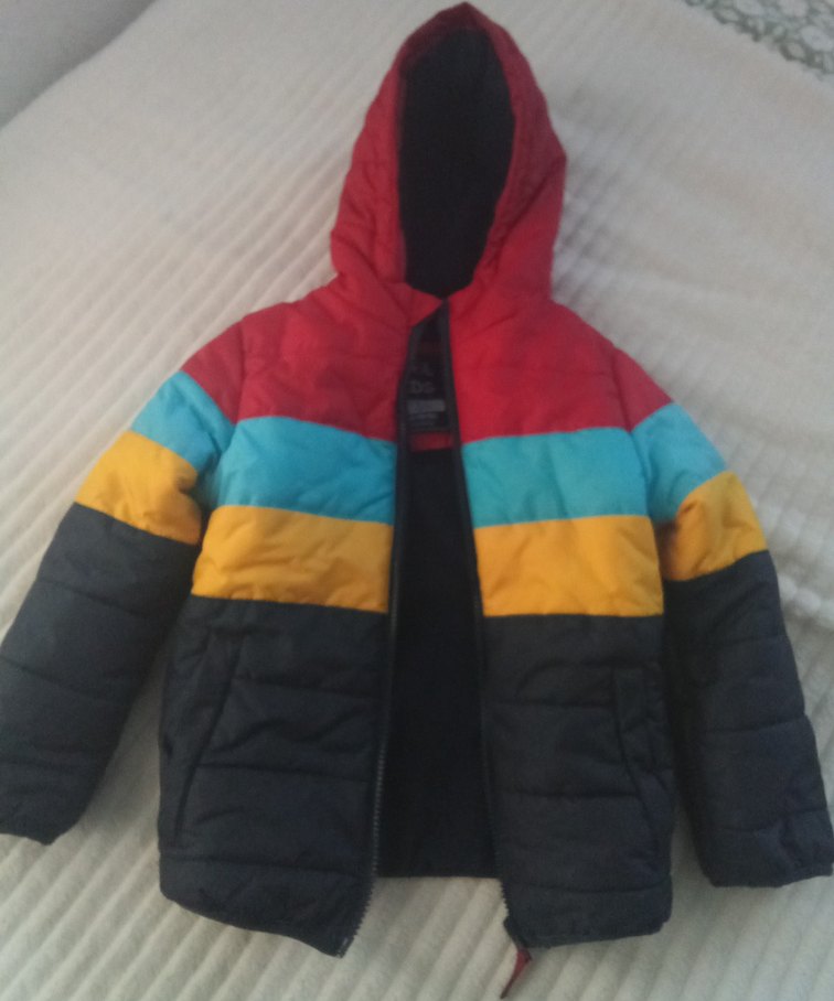 Kapüşonlu Çok Renkli Erkek Çocuk Mont - Görsel 2