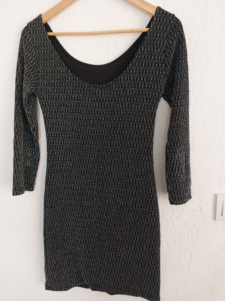 Yılan Desenli Siyah Midi Triko Elbise - Görsel 2