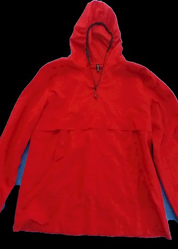 Kadın Kırmızı Kapşonlu Spor Rüzgarlık - Görsel 4