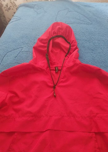 Kadın Kırmızı Kapşonlu Spor Rüzgarlık - Görsel 7