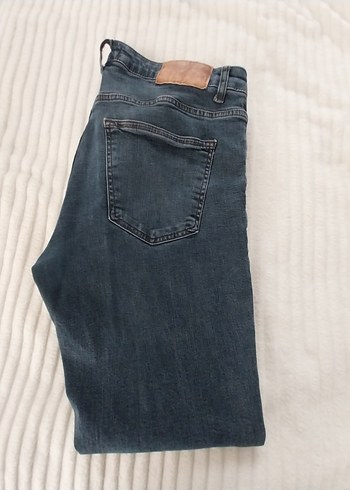 Koyu Mavi Düğmeli Erkek Kot Pantolon - Görsel 4