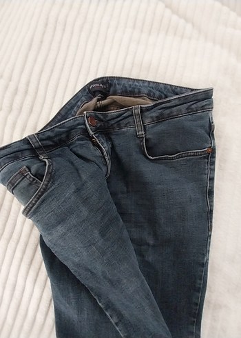 Koyu Mavi Düğmeli Erkek Kot Pantolon - Görsel 6