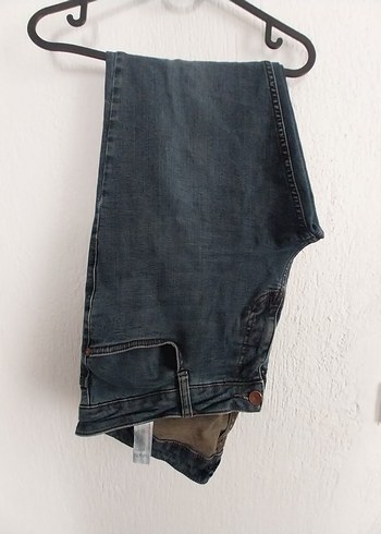 Koyu Mavi Düğmeli Erkek Kot Pantolon - Görsel 5