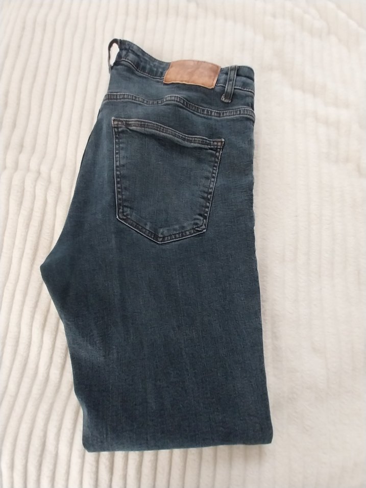 Koyu Mavi Düğmeli Erkek Kot Pantolon - Görsel 4