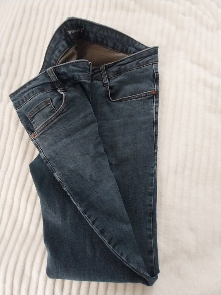 Koyu Mavi Düğmeli Erkek Kot Pantolon - Görsel 3